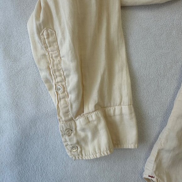 Xirena 100% Cotton Long Sleeve Popover Top Size M Cream Ivory Lightweight READ - Picture 8 of 11